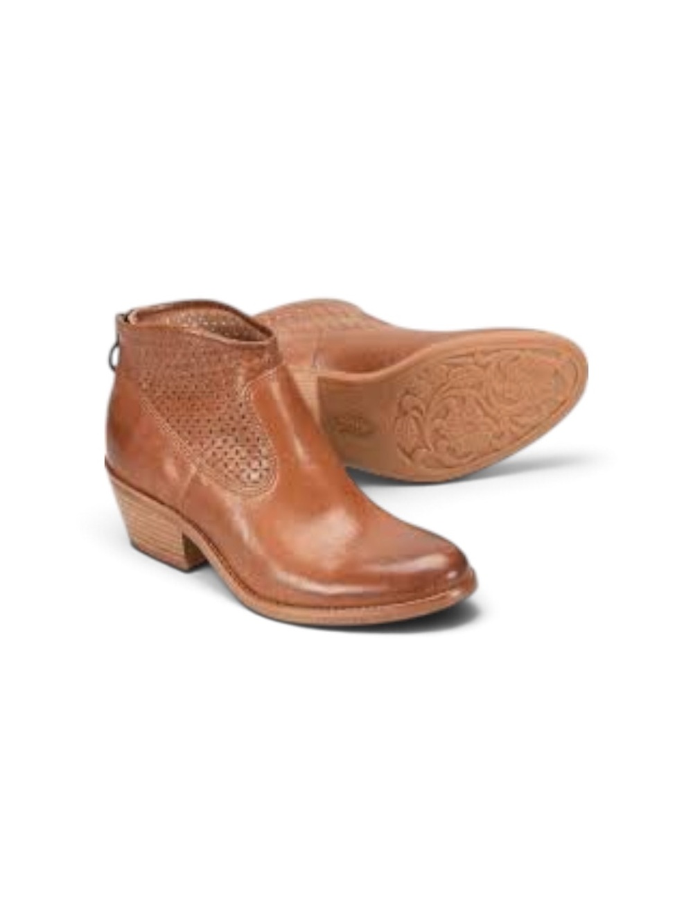 NEW Sofft Aisley Perf Womens Brown Leather Zipper Booties Boots Sz 8
